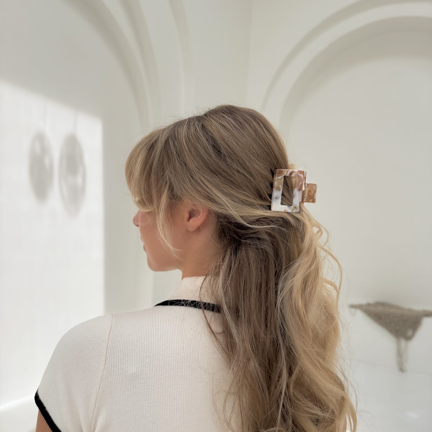 Ecofriendly Acetate Midi Clip - Marble
