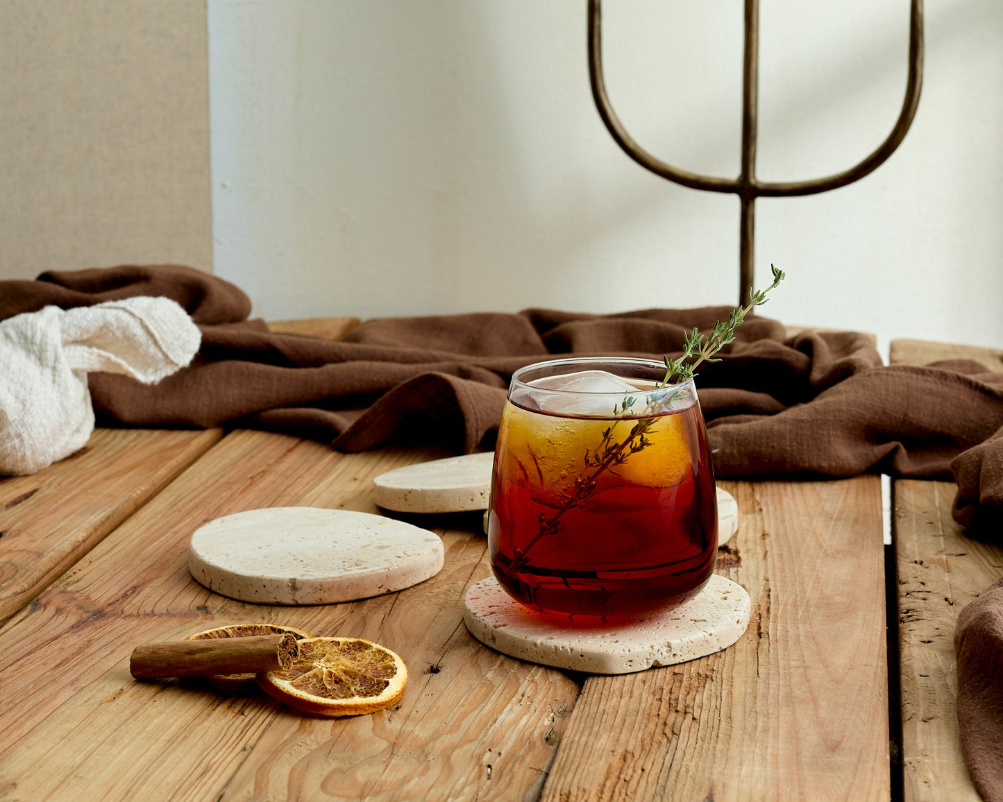 Elliot Travertine Coasters Irregular Shape