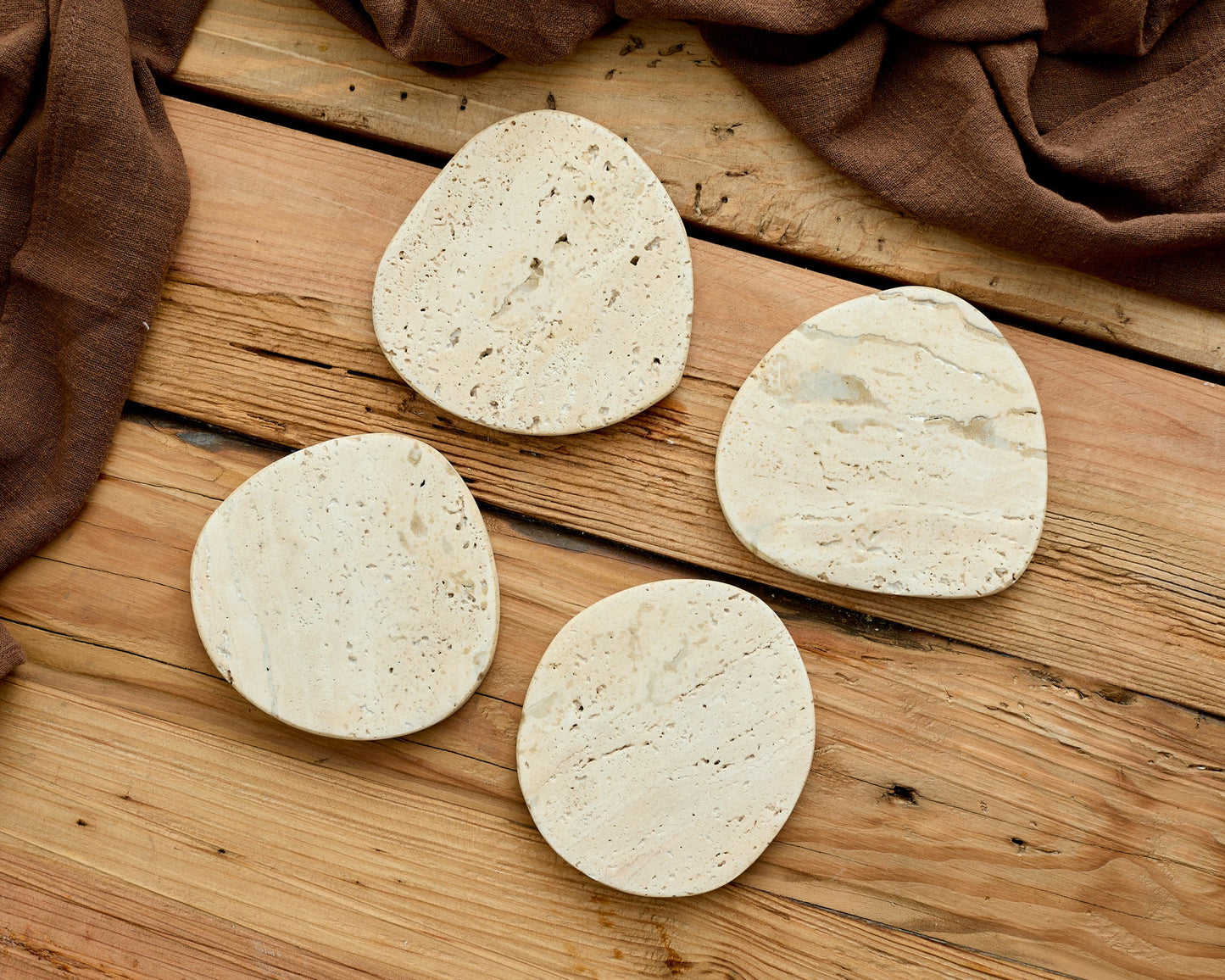 Elliot Travertine Coasters Irregular Shape