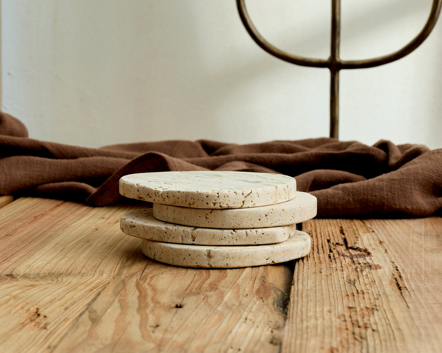 Elliot Travertine Coasters Irregular Shape